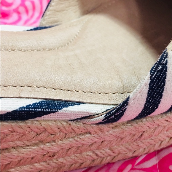 NEW J. JILL Wedge-Heel Espadrilles Cecile (Navy Blue and Cream) New. Never Worn. - Picture 4 of 11